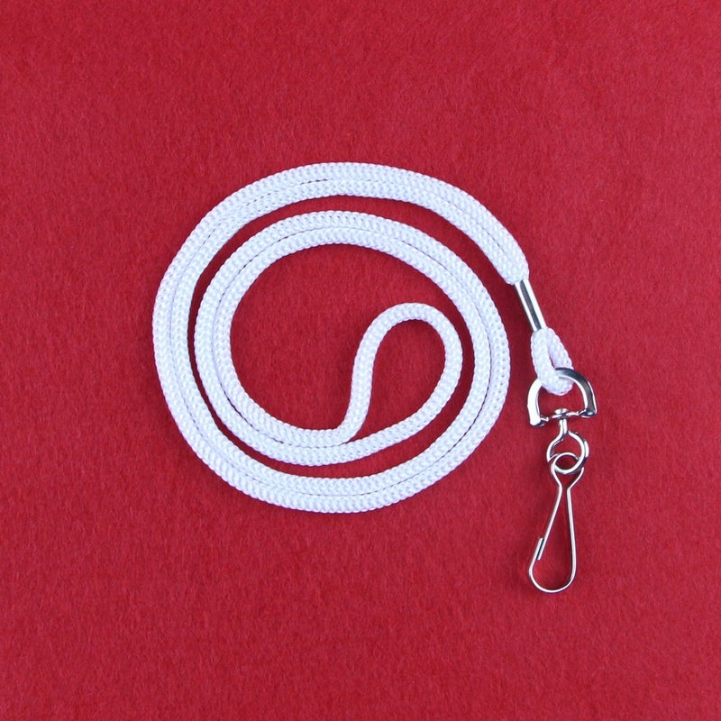 HOSL 100 Pack Badge Lanyards Office Lanyard ID Card Lanyards Business Card Lanyards Students Lanyards Employee Lanyards Round 36" With Swivel Hook (White) - Image 3